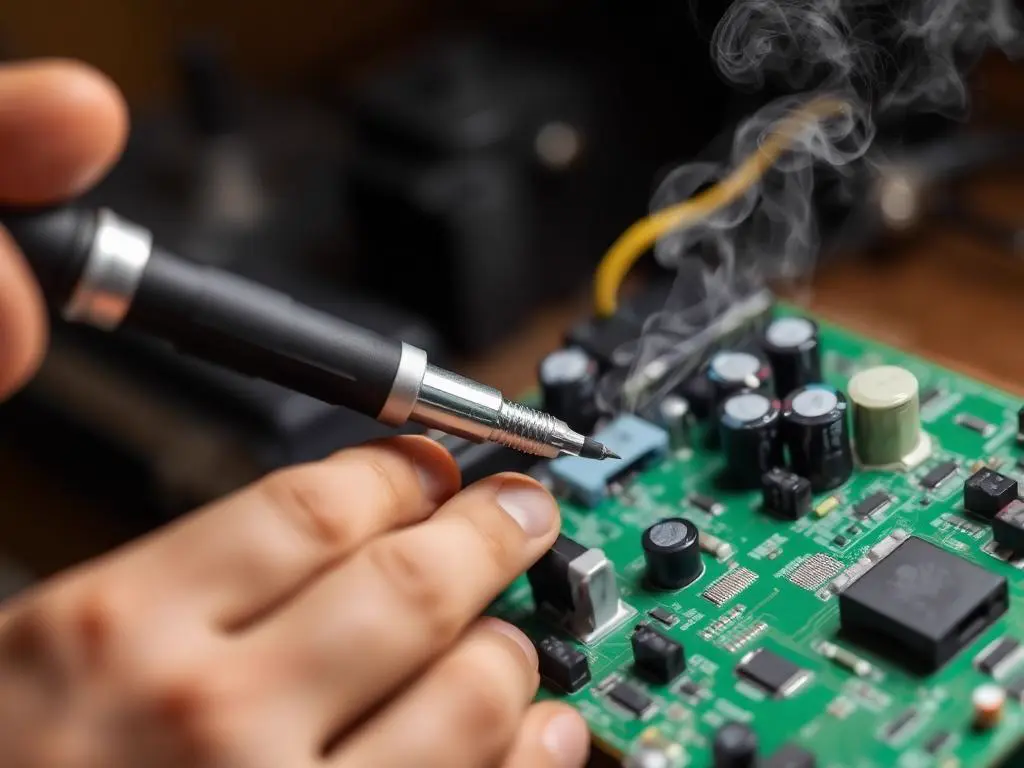 Soldadura en placa electrónica