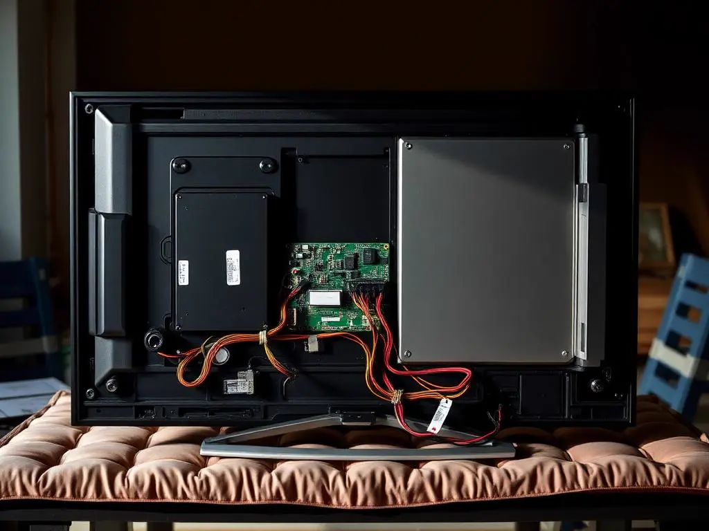 Reparación interior de televisor LED